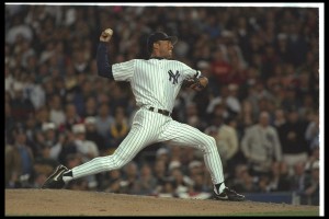 Mo throws a pitch in Game 6 of the 1996 World Series. Photo courtesy of Yahoo!