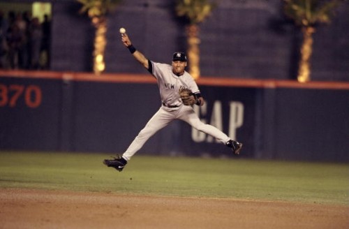 Jeter trademarked his jump throw in the hole
