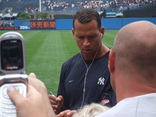 Pre-game warm up Arod pic took on my old phone