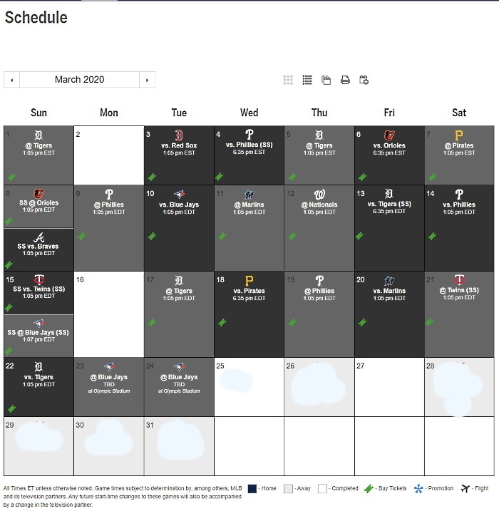 yankees spring training schedule