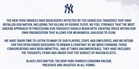 Yankees Black Lives Matter
